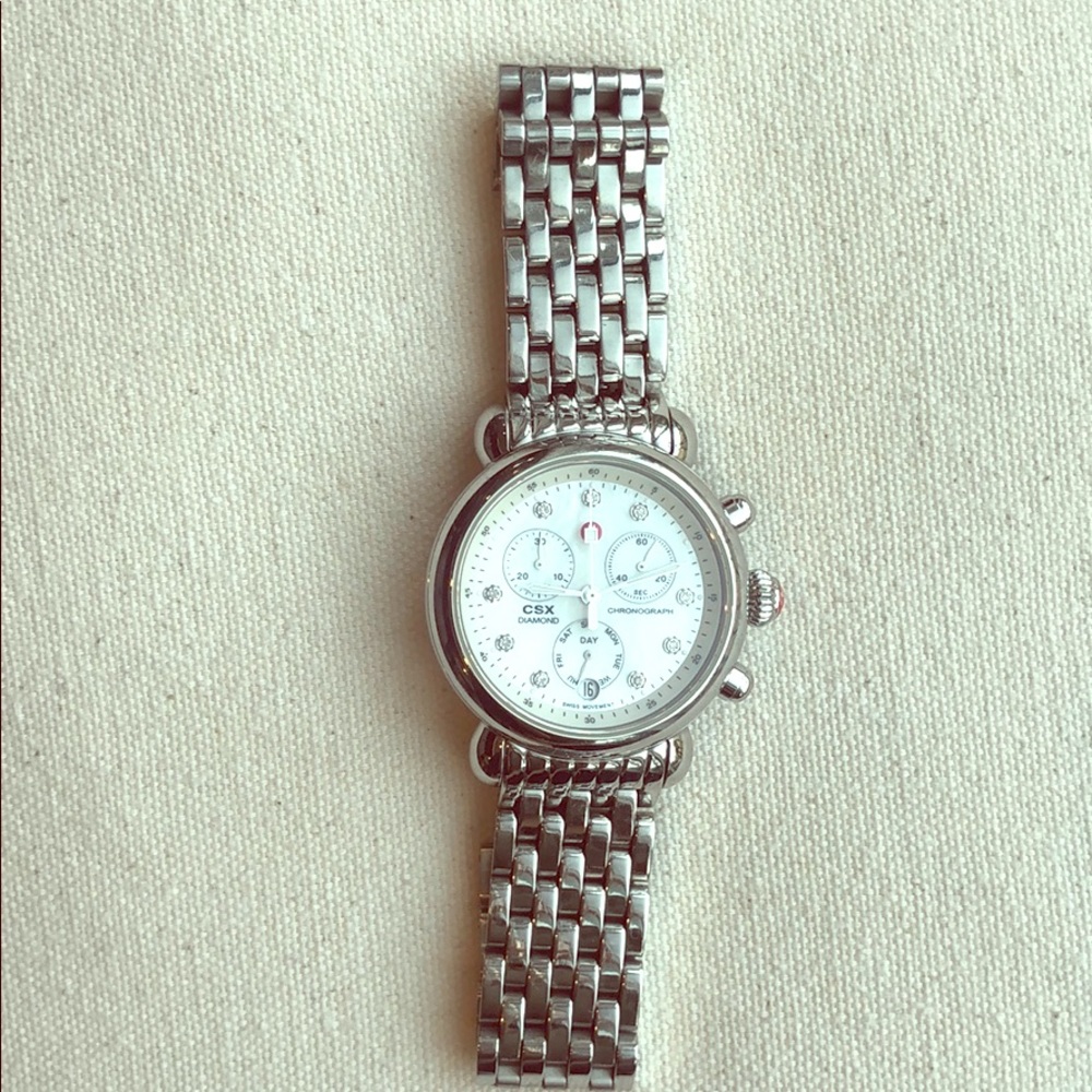 MICHELE CSX diamond stainless steel watch